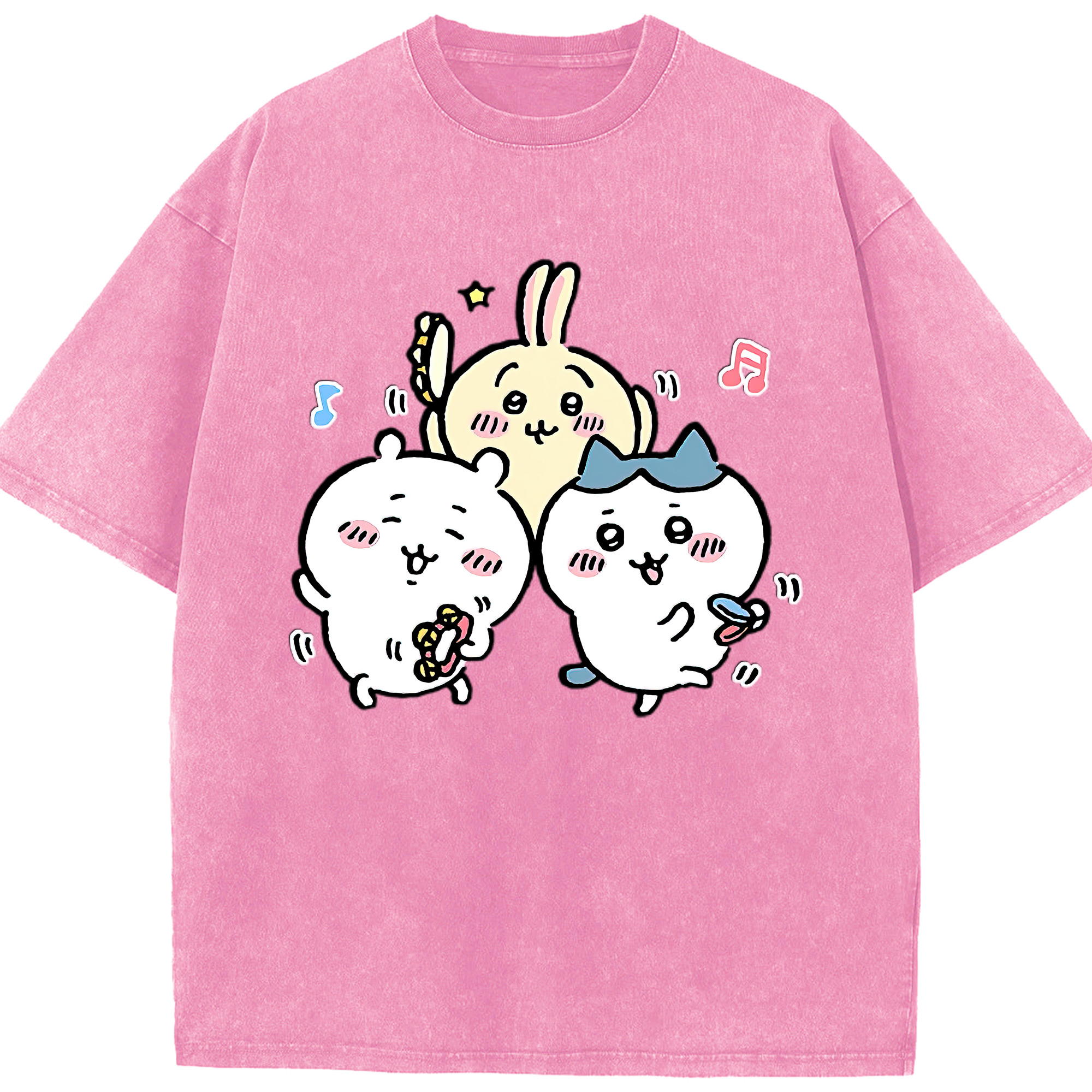 （画像用） ちいかわ ハチワレ Chii-kawa hachiware 綿100% ヴィンテージ風 半袖Tシャツ（フロントプリント）